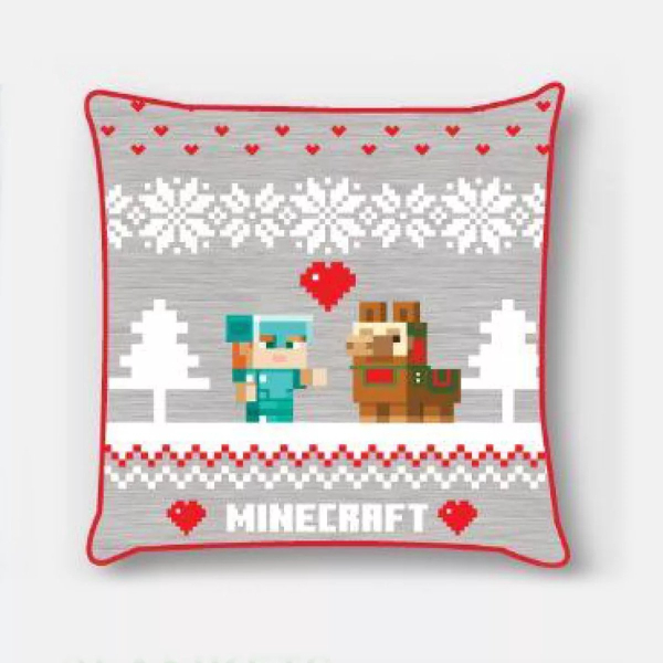Minecraft Sierkussenhoes – 40x40 cm – Fluweelzacht – 100% Polyester – Alleen Kussenhoes – Gamer Decoratie - kerst - kerstcadeau